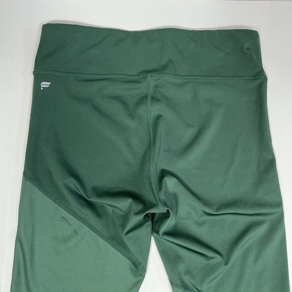 Fabletics Mid-Rise Ultracool Shine 7/8 Cropped Leggings Green Size M ? EUC - Picture 7 of 11